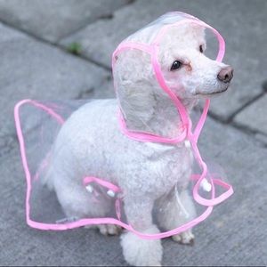 Clear Pink Dog Rain Coat